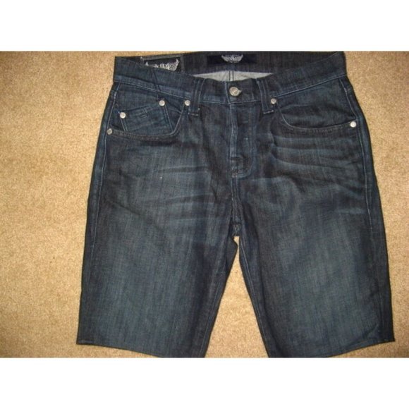 Rock and Republic Floyd dark blue denim bermuda shorts Size 33 XL RARE HTF - Picture 1 of 5